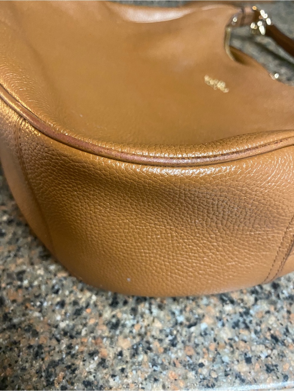 Coach Harley Saddle Brown Pebble Leather Hobo with Shoulder Strap - Picture 10 of 11